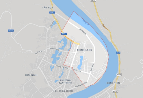   Khu dân cư phường Thịnh Lang được vòng đỏ  