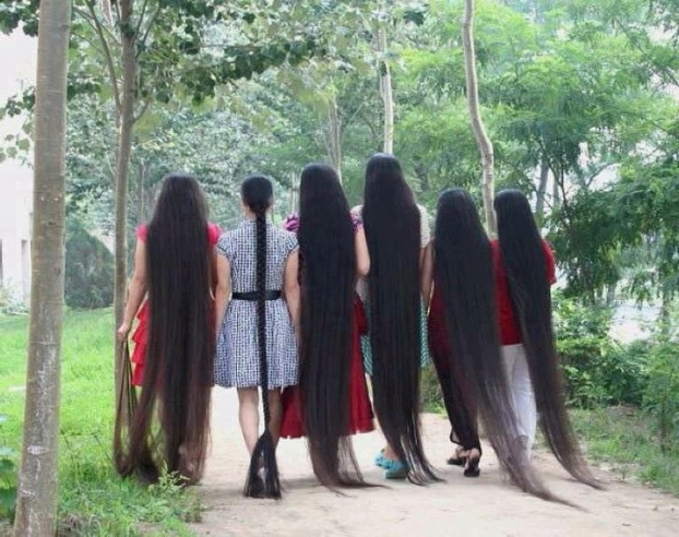   Bạn đã từng thấy nhiều bộ tóc dài trong cùng một khung hình như thế này chưa?  