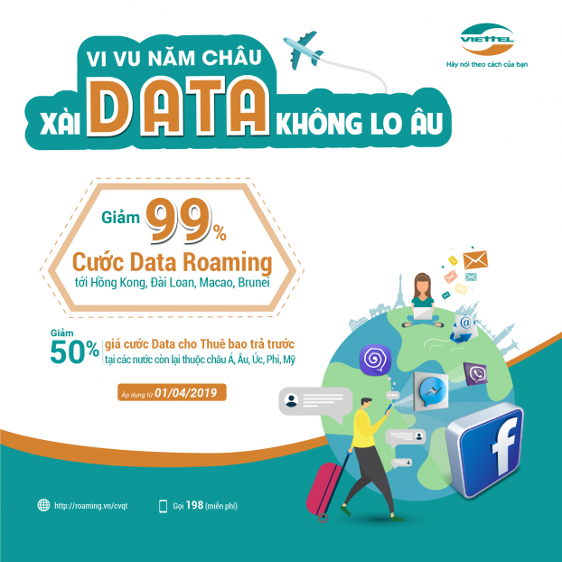 Viettel giảm giá lên tới 99% cước dịch vụ Data Roaming 0
