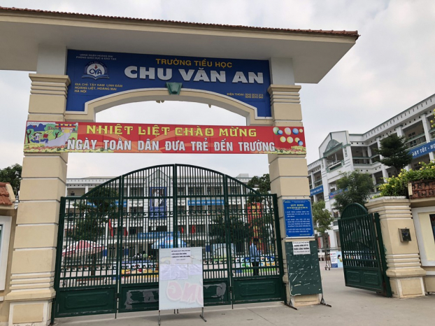   Trường Tiểu học Chu Văn An nơi xảy ra sự việc.  
