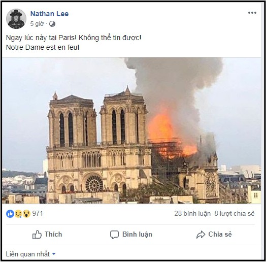 Nghệ sĩ Việt bàng hoàng trước vụ cháy Nhà thờ Đức Bà Paris 10