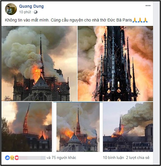 Nghệ sĩ Việt bàng hoàng trước vụ cháy Nhà thờ Đức Bà Paris 9