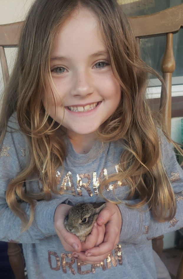   Con gái tôi đã cứu chú thỏ con này từ một con mèo  