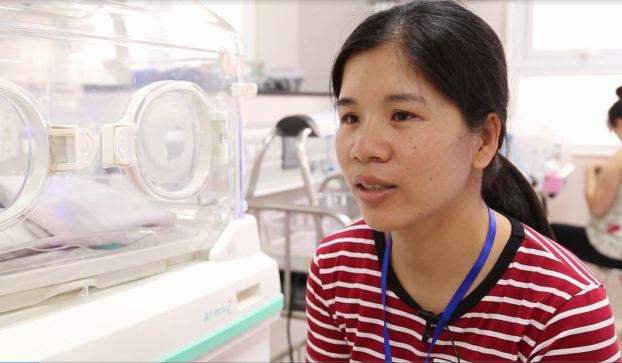   Chị Nguyễn Thị Tâm - Mẹ cháu bé sinh non chỉ nặng có 9 lạng  