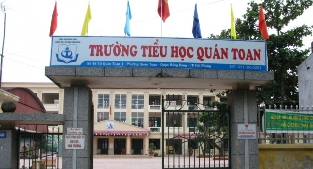   Trường tiểu học Quán Toan nơi xảy ra sự việc cô giáo tát học sinh lớp 2.  