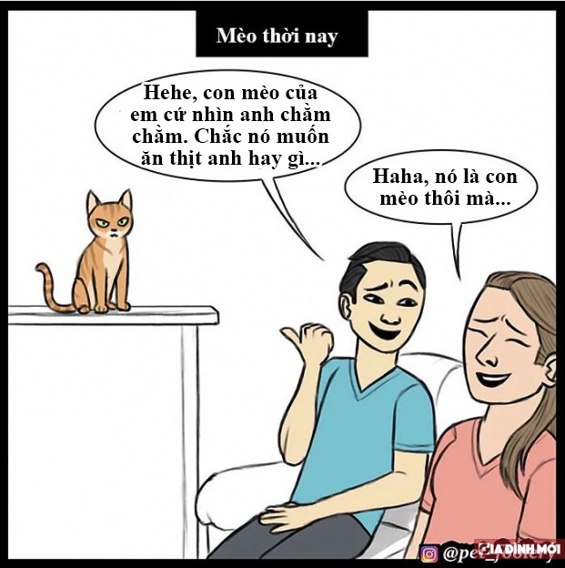 Bộ tranh hài hước minh họa sự khác biệt giữa mèo thời tiền sử và mèo hiện đại 4