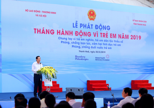   Bộ trưởng Bộ Lao động, thương binh và xã hội Đào Ngọc Dung phát biểu tại lễ phát động  