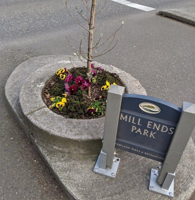   Công viên nhỏ nhất thế giới ở Portland, Mỹ có tên là Mill Ends. Năm 1976, Mill Ends chính thức trở thành công viên thành phố và ghi danh vào kỷ lục Guinness năm 1971. Công viên có đường kính chỉ vỏn vẹn 2 m, bằng một cái chậu hoa  