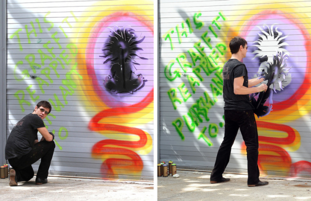   Jim Carrey bị bắt gặp đang vẽ bậy đường phố  