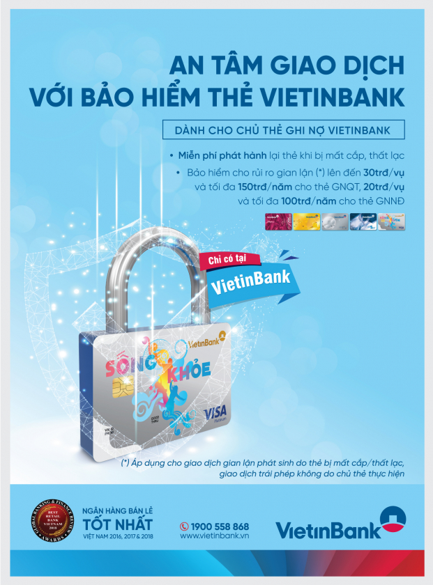 An tâm sử dụng thẻ Ghi nợ cùng Dịch vụ Bảo hiểm thẻ VietinBank 0