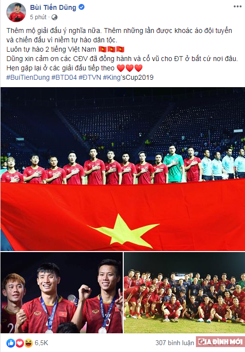 King's Cup 2019: Các cầu thủ Việt Nam đăng gì trên mạng xã hội sau trận thua Curacao 4