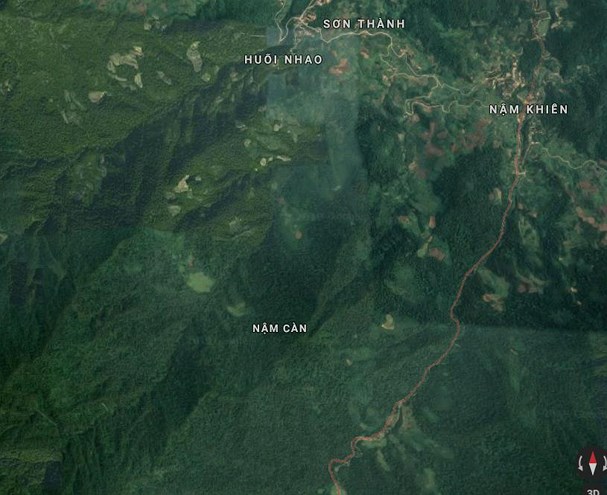   Xã Nậm Càn (huyện Kỳ Sơn) nơi xảy ra vụ việc đôi nam nữ ăn lá ngón tự tử. Ảnh: Google Maps  