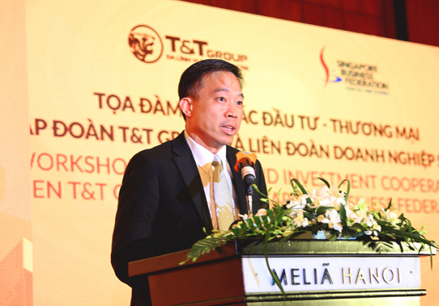   Ông PNG Cheong Boon – Tổng Giám đốc điều hành – Cơ quan Phát triển Doanh nghiệp Singapore phát biểu tại buổi Tọa đàm (ảnh Mr Png Cheong Boon)  