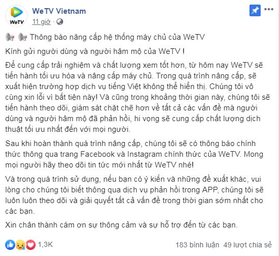 Trần Tình Lệnh bị gỡ Vietsub trên WeTV khiến fan bức xúc 2