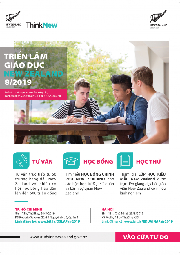 Hơn 50 trường dự Triển lãm Giáo dục New Zealand tại Việt Nam. 0