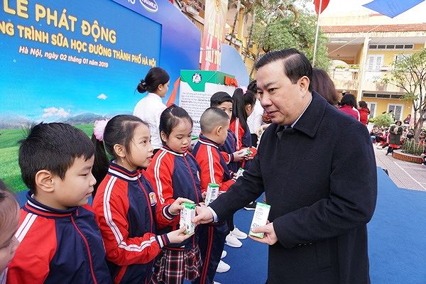   Hà Nội là một trong những địa phương đã triển khai Chương trình Sữa học đường từ năm học 2018 - 2019  
