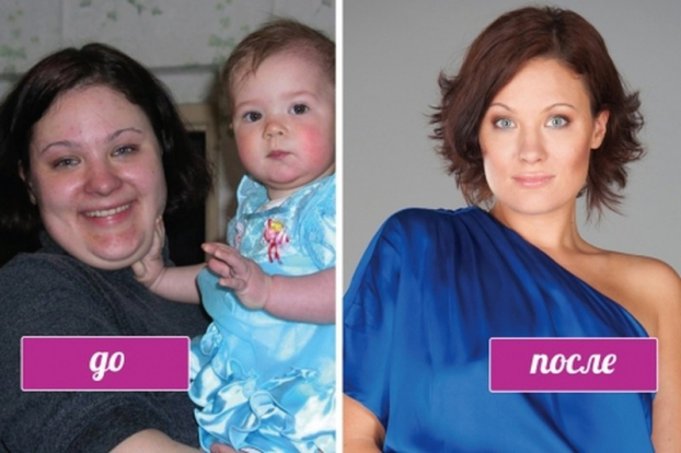   Tác giả của phương pháp giảm cân Minus 60 Ekaterina Mirimanova trước và sau khi giảm cân thành công.  