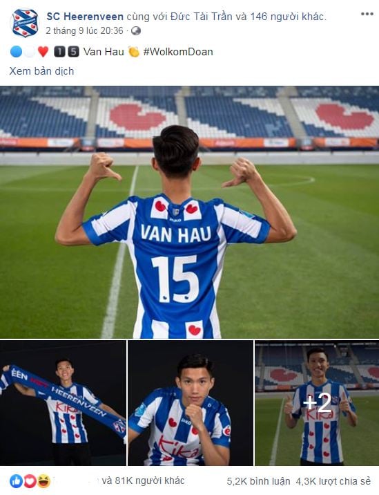 Báo châu Á choáng váng trước 'hiệu ứng Đoàn Văn Hậu' tại SC Heerenveen 1