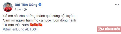 Các cầu thủ Việt Nam đăng gì trên mạng xã hội sau trận hòa đáng tiếc với Thái Lan? 3