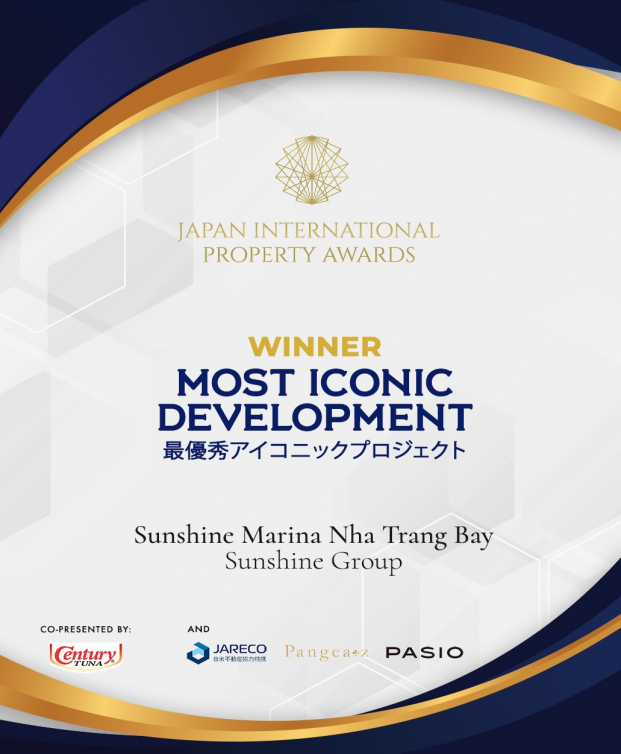   Tại Japan International Property Awards 2019, hạng mục “Công trình mang tính biểu tượng phát triển xuất sắc nhất” được trao cho dự án Sunshine Marina Nha Trang Bay của Sunshine Group.  
