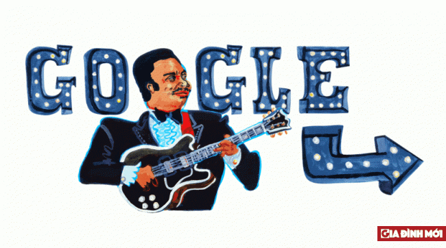   B.B King được Google Doodle kỷ niệm 94 năm ngày sinh  