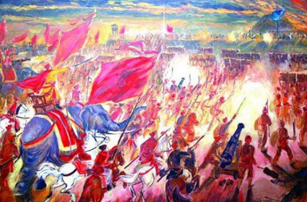   Vua Quang Trung đại phá quân Thanh - Ảnh vẽ minh họa  