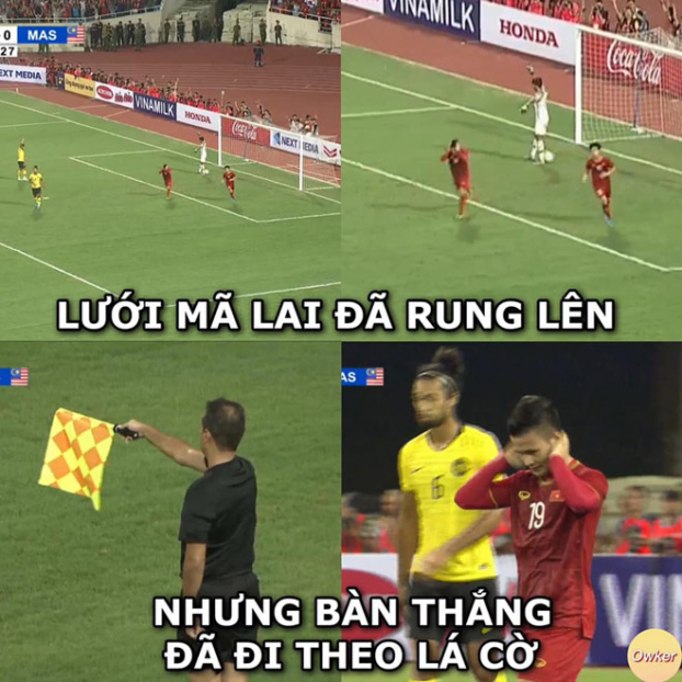   Quang Hải sút bóng vào lưới Malaysia, rất tiếc tiền vệ Việt Nam đã phạm lỗi việt vị (Ảnh: Fandom Owker)  