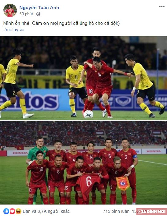Đánh bại 'Hổ Mã Lai', các cầu thủ Việt Nam đăng gì trên mạng xã hội? 1