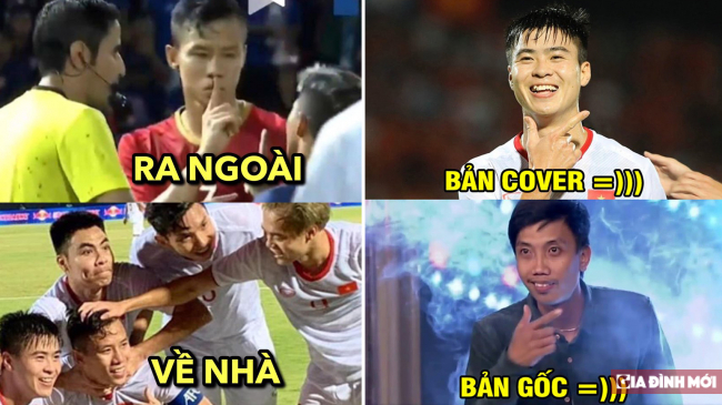   Ảnh chế bóng đá Indonesia vs Việt Nam: Duy Mạnh mặt ngầu, Văn Hậu đè bẹp đối thủ  