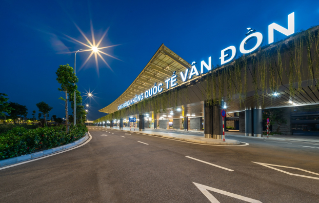   Sảnh đón sân bay Vân Đồn mang biểu tượng cánh buồm gắn liền với vùng đất Quảng Ninh  