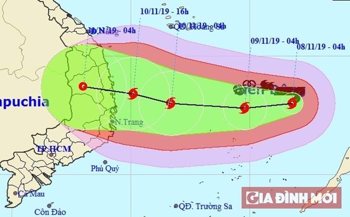   Thông tin diễn biến bão số 6 Nakri mới nhất hôm nay 8/11/2019  