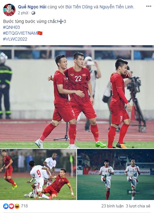Hạ gục UAE, các cầu thủ Việt Nam đăng gì trên mạng xã hội? 4