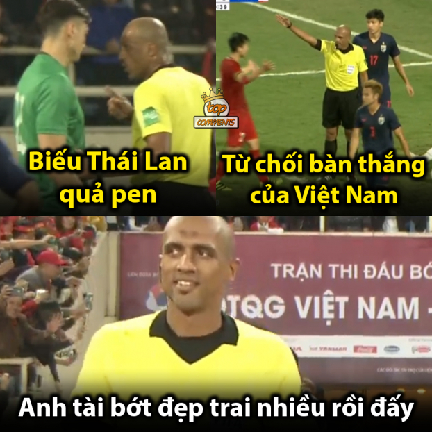 Ảnh chế hài hước Việt Nam vs Thái Lan: Trọng tài gây phẫn nộ, Văn Lâm - Văn Hậu xuất thần 2