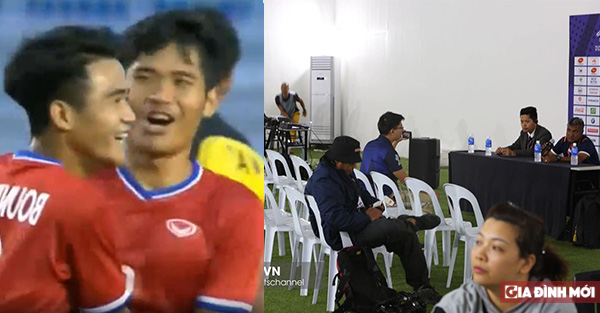   Hình ảnh đầy 'đau đớn' trong phòng họp báo sau trận U22 Lào với U22 Brunei  