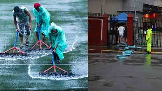   Mưa như trút nước trên sân Rizal Memorial trước giờ diễn ra trận Việt Nam vs Singapore  