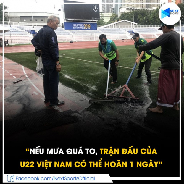   Đại diện sân trả lời với báo điện tử Zing.vn, nếu mưa quá to trận đấu sẽ hoãn lại  