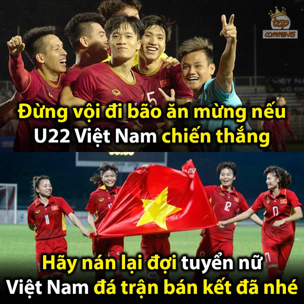   Đừng quên cổ vũ cho tuyển nữ Việt Nam đá bán kết tối nay lúc 19h nhé!  