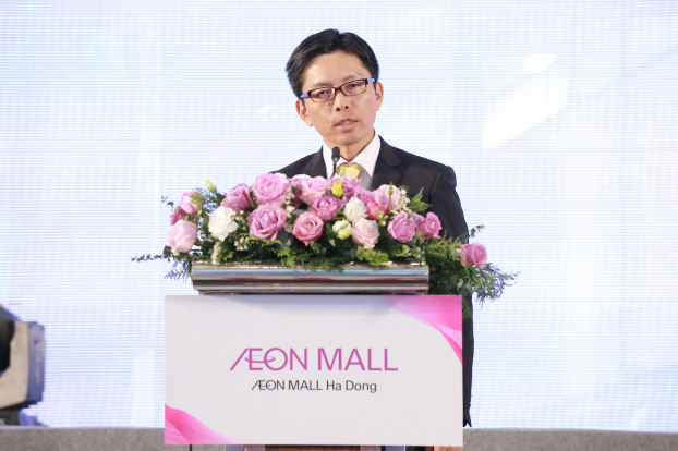   ông Okaba Daisuke - Công sứ kinh tế Đại sứ quán Nhật Bản tại Việt Nam phát biểu tại lễ khai trương AEON Mall Hà Đông  