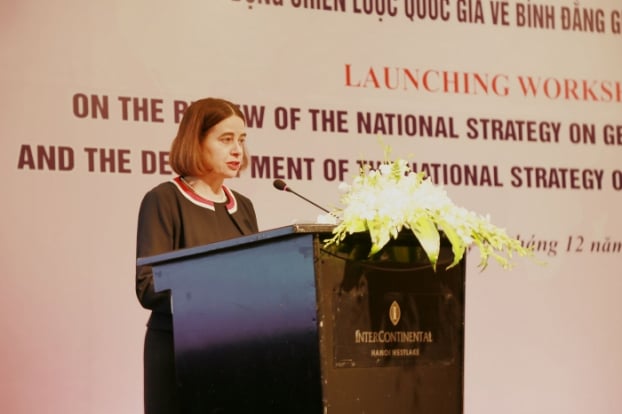   Đại sứ Australia tại Việt Nam Robyn Mudie phát biểu tại Hội thảo. (Ảnh: Ly Ly)  