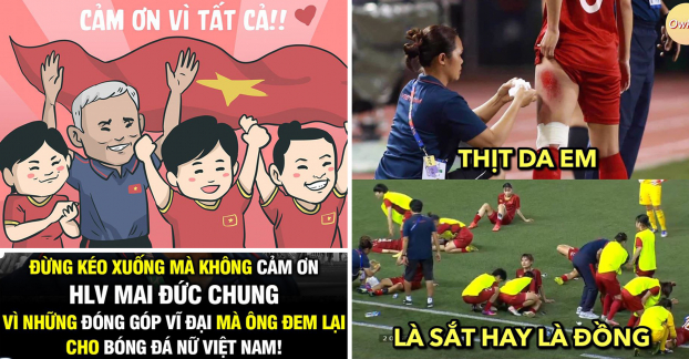   Ảnh chế bóng đá nữ Việt Nam vs nữ Thái Lan: Cầu thủ nữ đổ máu, trọng tại gây sốt vì xinh đẹp  