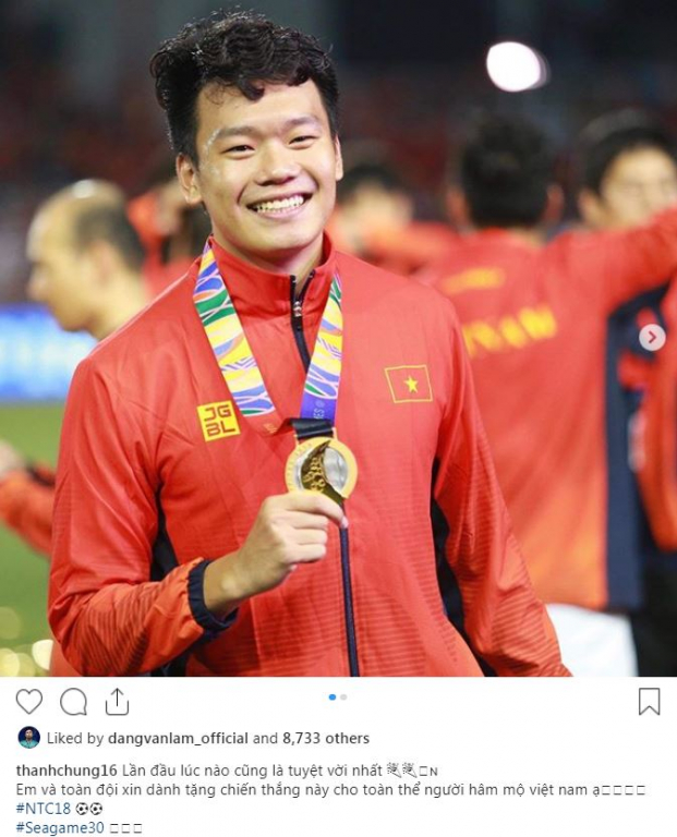 Lần đầu giành Huy chương Vàng SEA Games, cầu thủ U22 Việt Nam đăng gì trên MXH? 2