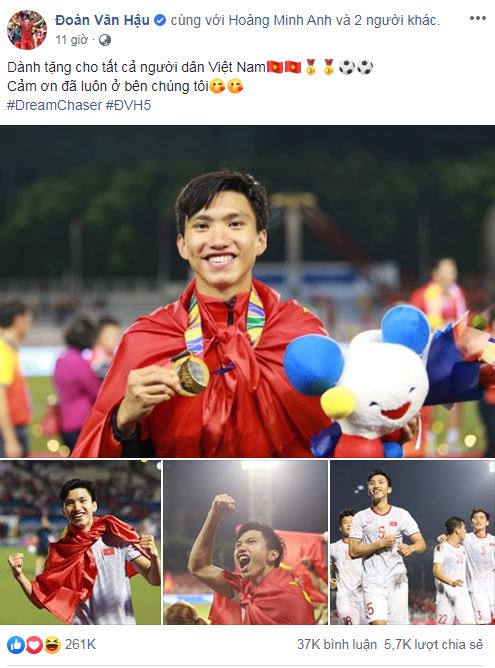 Lần đầu giành Huy chương Vàng SEA Games, cầu thủ U22 Việt Nam đăng gì trên MXH? 3