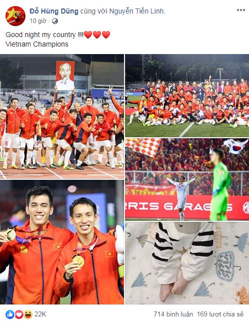 Lần đầu giành Huy chương Vàng SEA Games, cầu thủ U22 Việt Nam đăng gì trên MXH? 15