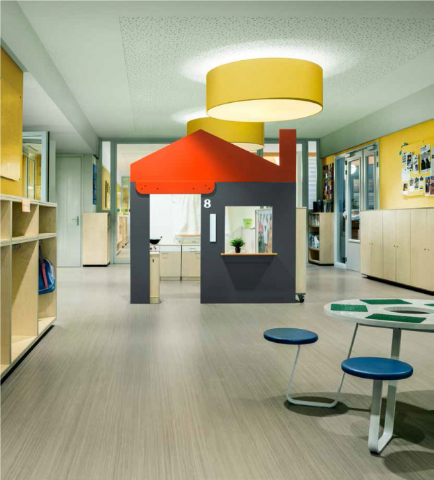   Những màu sắc rực rỡ trong bảng màu Năng Động sẽ giúp tạo cảm giác tươi mới và tinh thần lạc quan, tích cực cho các khu vực trường học  