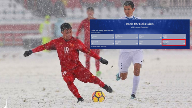   'Cầu vồng trong tuyết' của Quang Hải trở thành Bàn thắng biểu tượng U23 châu Á  