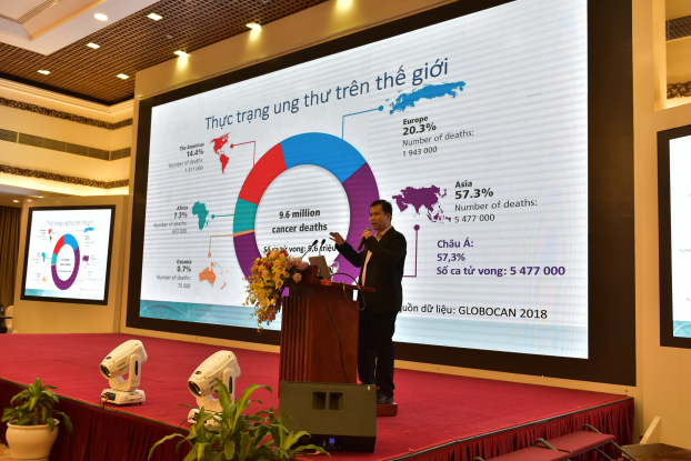   TS Phan Minh Liêm thông tin về thực trạng bệnh ung thư trên thế giới và Việt Nam.  