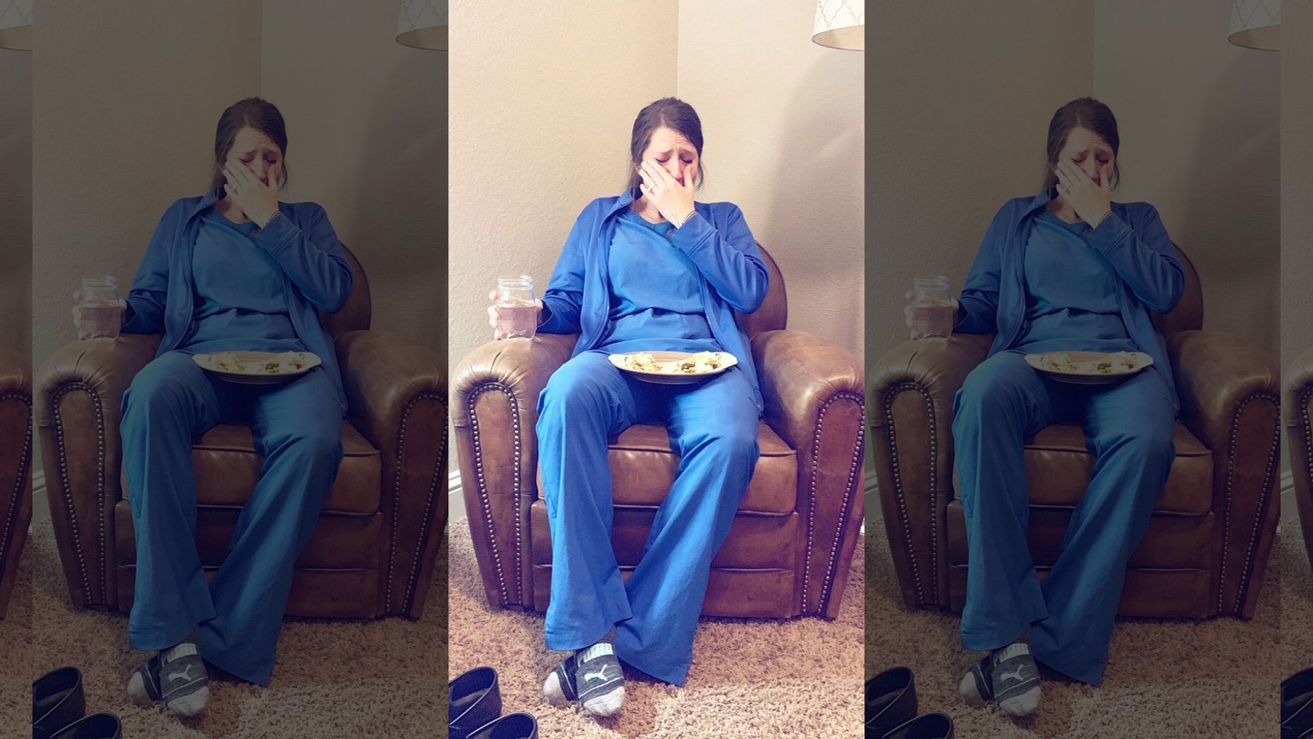   Caty Nixton - nữ y tá bật khóc sau giờ làm việc (Ảnh Internet)  