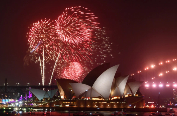   Đây là một trong những màn bắn pháo hoa ấn tượng đón chào năm mới tại Australia (Ảnh Internet)  