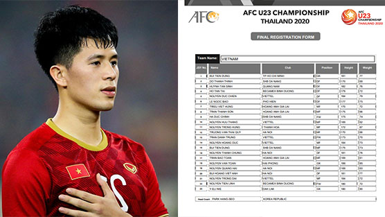   AFC công bố danh sách thi đấu 16 đội VCK U23 châu Á, U23 Việt Nam vắng mặt Đình Trọng  