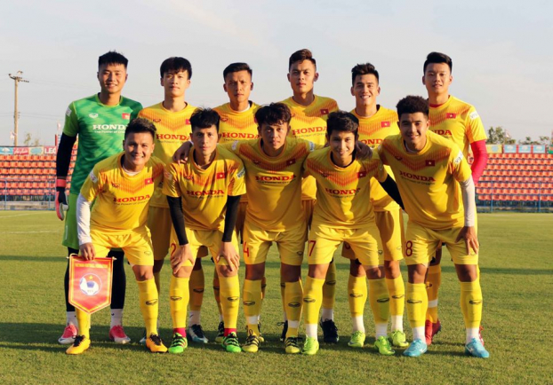   Đội hình xuất phát trong trận tổng duyệt của U23 Việt Nam (Ảnh: VFF)  